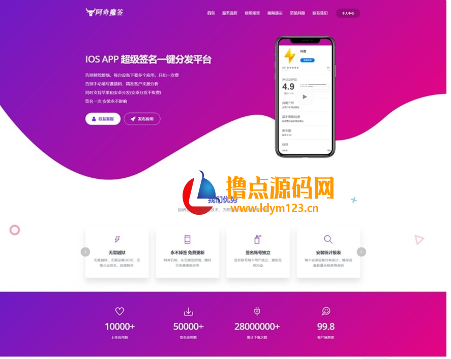 阿奇魔签完美运营级别IOS一键签名程序-91源码网